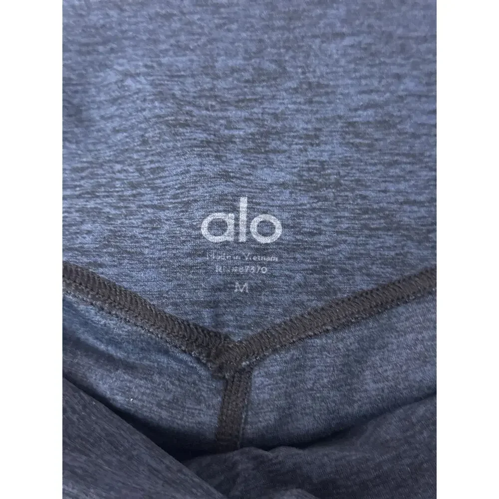 ALO Yoga Lounge Leggings Medium Womens Heather Blue Ribbed